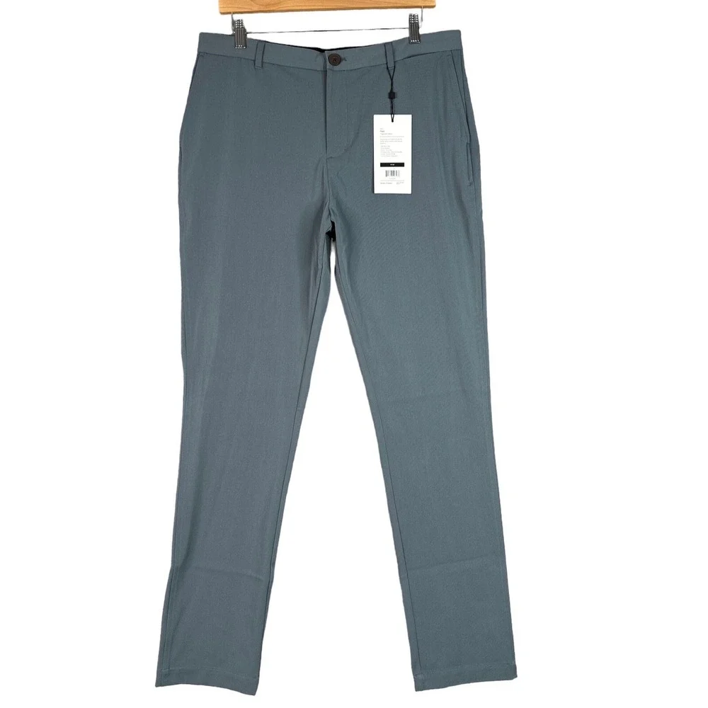 Ministry of Supply Pace Tapered Chino 40 Tall Men Gray Stretch Performance Pants